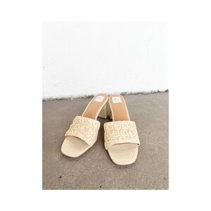 DV Dolce Vita Honey Raffia Block-Heel Dress Summer Sandals SIze 9